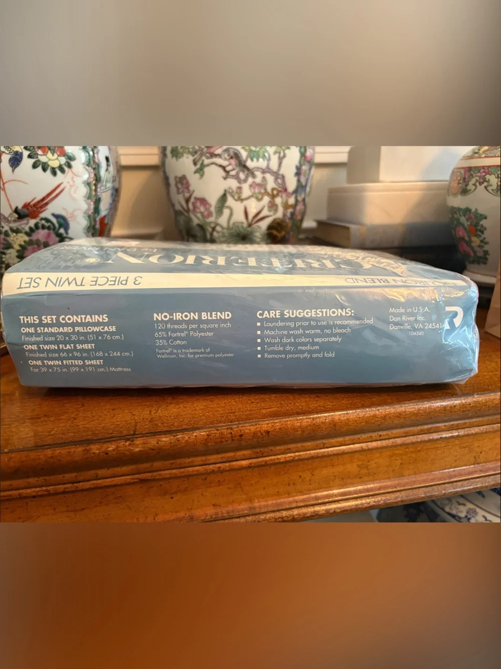 Vintage NIP/NOS Criterion by Dan River Blue Ribbon Floral Twin Sheet Set